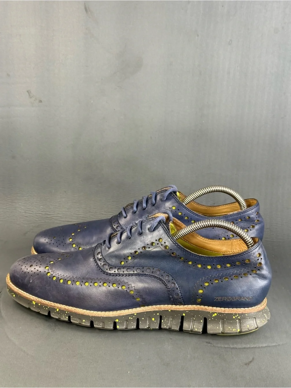 Cole Haan ZERØGRAND navy blue Wingtip Oxford shoes men’s size 10
